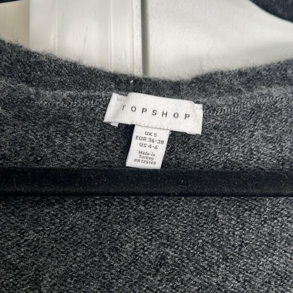 Topshop Cropped Button Cardigan Balloon Sleeve Sweater - Picture 3 of 6